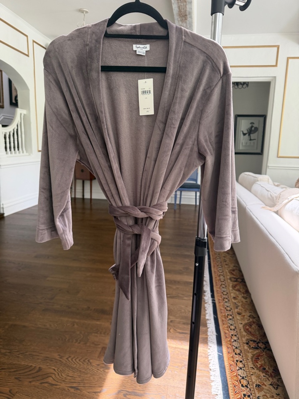 Splendid Dusty Taupe Plush Wrap Robe - Belted Lounge Robe